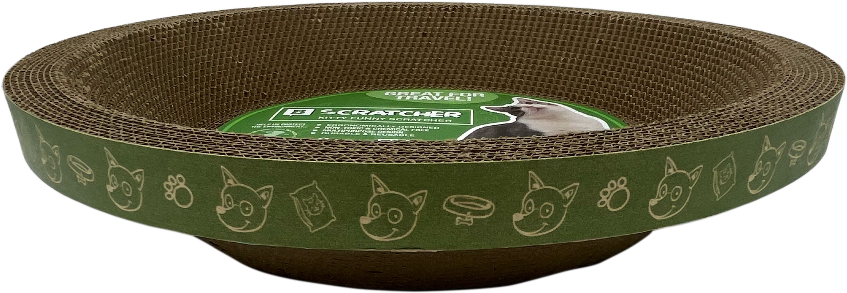 B Scratcher - Kitty Funny Round Scratcher-Pet's Choice Supply