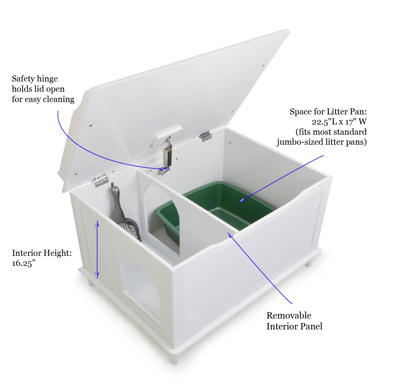 Jumbo Designer Catbox Litter Box Enclosure in White