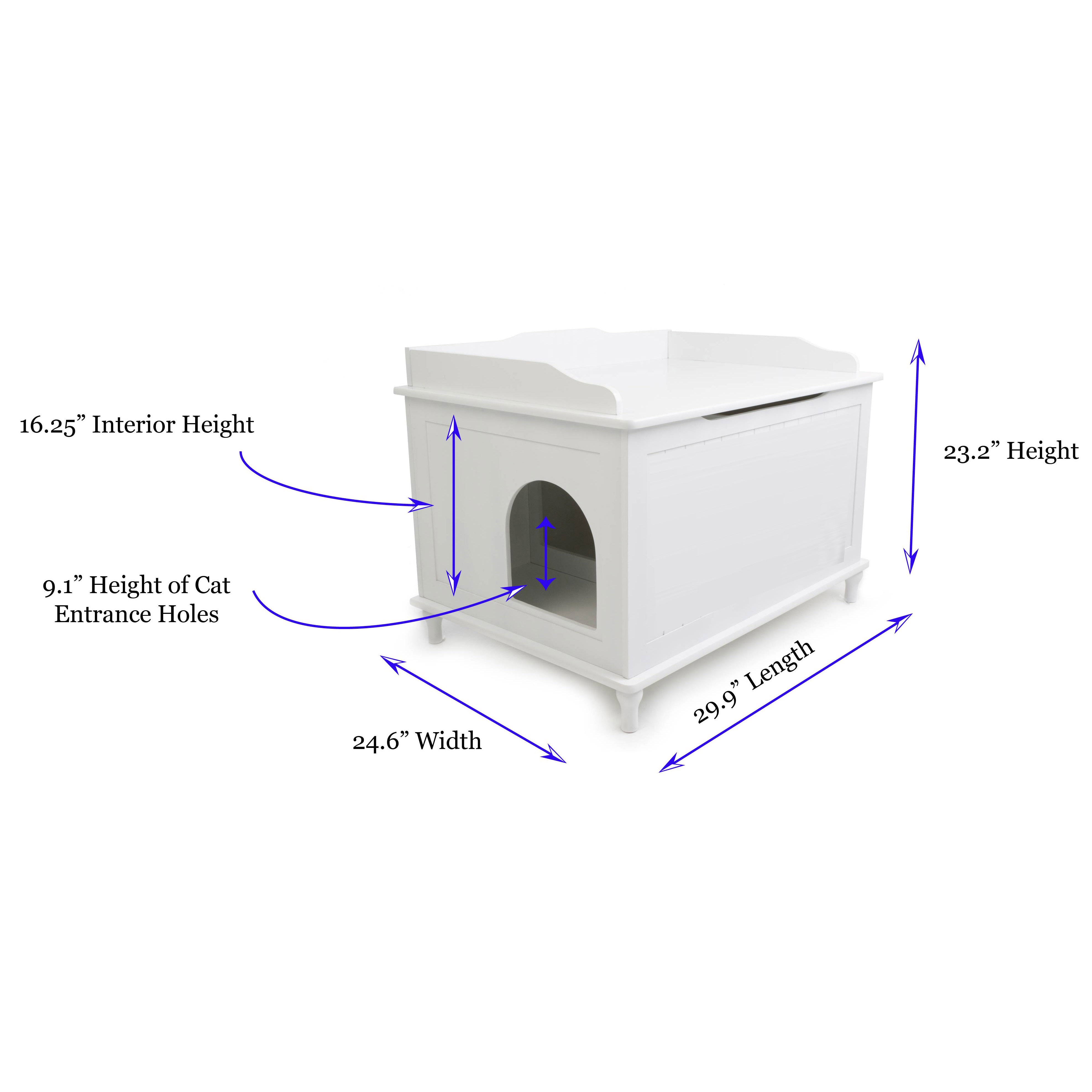Jumbo Designer Catbox Litter Box Enclosure in White