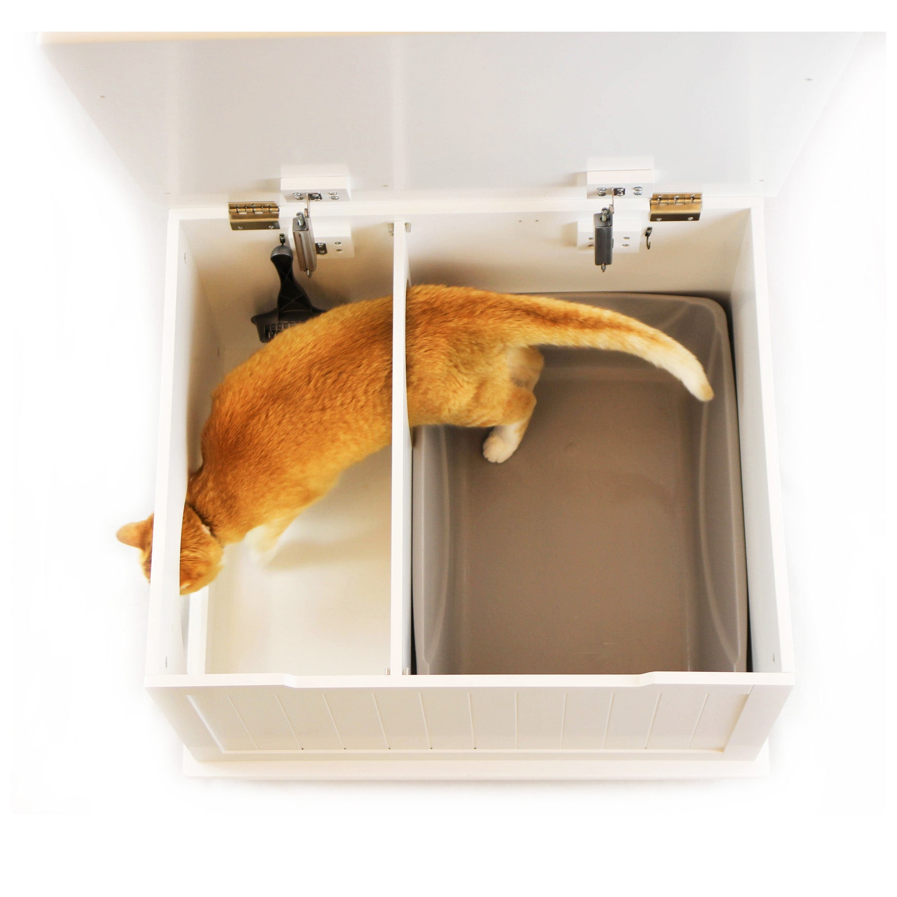 Jumbo Designer Catbox Litter Box Enclosure in White