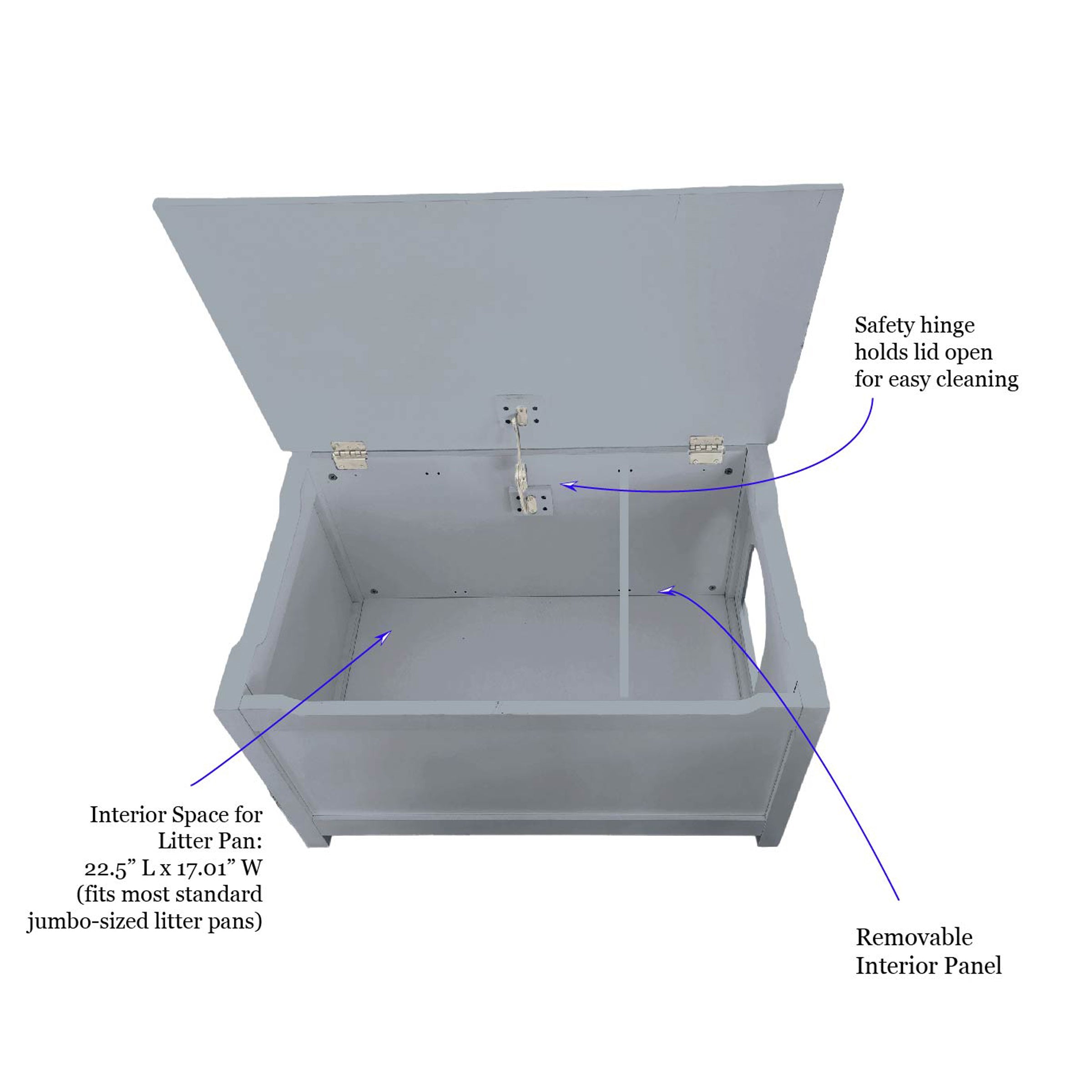 interior dimensions of parker designer catbox hidden litter box furniture