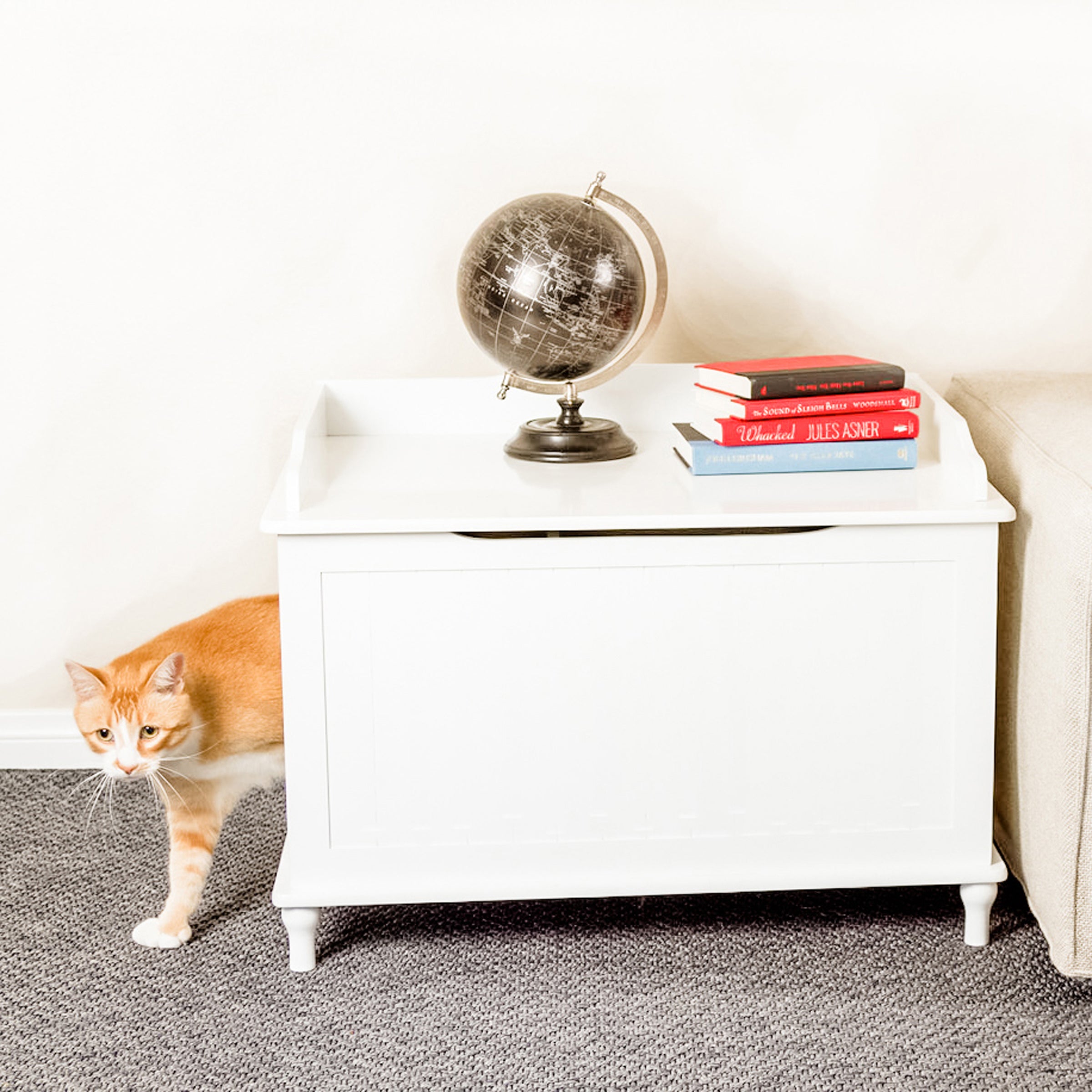 Jumbo Designer Catbox Litter Box Enclosure in White